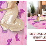 Ultra Soft Area Rug, Non Slip, Stain Resistant, Washable Area Rugs for Living Room, Bedroom, Enchanting Lighthearted Fluttering Shapes(Pink)