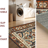 Ultra Soft Area Rug, Non Slip, Stain Resistant, Washable Area Rugs for Living Room, Bedroom, Transitional Richly Colored Design(Brown)