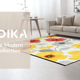 Ultra Soft Area Rug, Non Slip, Stain Resistant, Washable Area Rugs for Living Room, Bedroom, Contemporary Flower Pattern Fusion(Red)