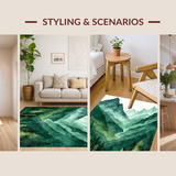 Artistic Mountain Motif Mat(Green)
