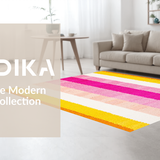 Ultra Soft Area Rug, Non Slip, Stain Resistant, Washable Area Rugs for Living Room, Bedroom, Whimsical Colorful Rainbow Motif(Yellow)