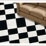 Ultra Soft Area Rug, Non Slip, Stain Resistant, Washable Area Rugs for Living Room, Bedroom, Contemporary Lattice Patterned Elegance(Black)