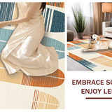 Ultra Soft Area Rug, Non Slip, Stain Resistant, Washable Area Rugs for Living Room, Bedroom, Whimsical Nautical Surfboard Design(Orange)