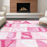 Ultra Soft Area Rug, Non Slip, Stain Resistant, Washable Area Rugs for Living Room, Bedroom, Soft Plush Circular Learning Atmosphere(Pink)