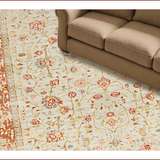 Ultra Soft Area Rug, Non Slip, Stain Resistant, Washable Area Rugs for Living Room, Bedroom, Rustic Light Brown Botanical Elegance(Beige)