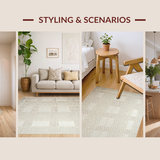 Chic Modern Cream Geometric Motif(Beige)