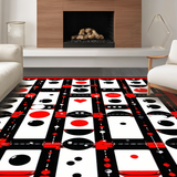 Ultra Soft Area Rug, Non Slip, Stain Resistant, Washable Area Rugs for Living Room, Bedroom, Bold Graphic Dice Style Rug(Red)