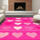 Ultra Soft Area Rug, Non Slip, Stain Resistant, Washable Area Rugs for Living Room, Bedroom, Stylish Heart-Inspired Room Element(Pink)