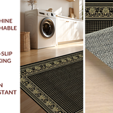 Ultra Soft Area Rug, Non Slip, Stain Resistant, Washable Area Rugs for Living Room, Bedroom, Sophisticated Muted Color Palette(Black)