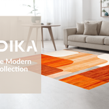 Ultra Soft Area Rug, Non Slip, Stain Resistant, Washable Area Rugs for Living Room, Bedroom, Earthy Tones Abstract Harmony(Orange)