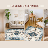 Cozy Cream and Blue Abstract Elements(Beige)