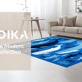 Ultra Soft Area Rug, Non Slip, Stain Resistant, Washable Area Rugs for Living Room, Bedroom, Whimsical Oceanic Themed Decor(Blue)
