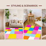 Ultra Soft Area Rug, Non Slip, Stain Resistant, Washable Area Rugs for Living Room, Bedroom, Joyful Brightly Colored Learning Canvas(Yellow)