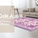 Ultra Soft Area Rug, Non Slip, Stain Resistant, Washable Area Rugs for Living Room, Bedroom, Whimsical Mushroom Botanical Motif(Ivory)