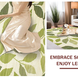 Ultra Soft Area Rug, Non Slip, Stain Resistant, Washable Area Rugs for Living Room, Bedroom, Fresh Tropical Greenery Theme(Beige)