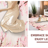 Ultra Soft Area Rug, Non Slip, Stain Resistant, Washable Area Rugs for Living Room, Bedroom, Bright Cozy Blossom Aesthetic(Pink)