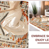 Ultra Soft Area Rug, Non Slip, Stain Resistant, Washable Area Rugs for Living Room, Bedroom, Rustic Earthy Tribal Design(Beige)