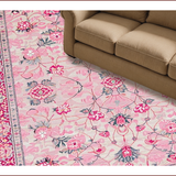 Ultra Soft Area Rug, Non Slip, Stain Resistant, Washable Area Rugs for Living Room, Bedroom, Whimsical Heart Motif Decor(Pink)