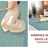 Ultra Soft Area Rug, Non Slip, Stain Resistant, Washable Area Rugs for Living Room, Bedroom, Vibrant Symmetrical Modern Elements(Blue)