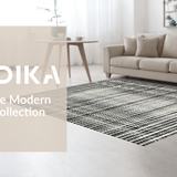 Ultra Soft Area Rug, Non Slip, Stain Resistant, Washable Area Rugs for Living Room, Bedroom, Shadow Dance Rug: Dynamic Black & White Striped Floor Covering(Black)