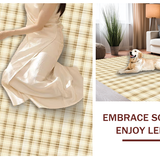 Ultra Soft Area Rug, Non Slip, Stain Resistant, Washable Area Rugs for Living Room, Bedroom, Trendy Cozy Fluffy Lattice Look(Beige)