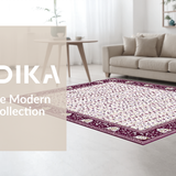 Ultra Soft Area Rug, Non Slip, Stain Resistant, Washable Area Rugs for Living Room, Bedroom, Luxe Monochrome Abstract Style(Purple)
