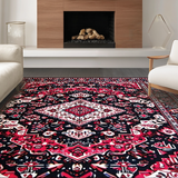 Striking Low Pile Abstract Print(Red)