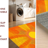 Ultra Soft Area Rug, Non Slip, Stain Resistant, Washable Area Rugs for Living Room, Bedroom, Bright Warmth Sun Graphic(Yellow)