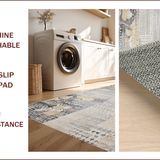 Ultra Soft Area Rug, Non Slip, Stain Resistant, Washable Area Rugs for Living Room, Bedroom, Contemporary Oversized Patterned Elegance(Gray)