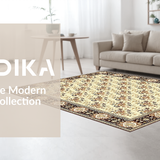 Ultra Soft Area Rug, Non Slip, Stain Resistant, Washable Area Rugs for Living Room, Bedroom, Timeless Traditional Floral Elements(Beige)