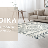 Ultra Soft Area Rug, Non Slip, Stain Resistant, Washable Area Rugs for Living Room, Bedroom, Rustic Minimalist Lattice Pattern(Gray)