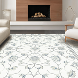 Ultra Soft Area Rug, Non Slip, Stain Resistant, Washable Area Rugs for Living Room, Bedroom, Rustic Elegant Floral Arrangement(White)