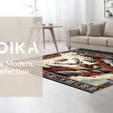 Ultra Soft Area Rug, Non Slip, Stain Resistant, Washable Area Rugs for Living Room, Bedroom, Contemporary Abstract Deer Theme(Brown)