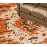 Ultra Soft Area Rug, Non Slip, Stain Resistant, Washable Area Rugs for Living Room, Bedroom, Rustic Vintage Aztec Influence(Orange)