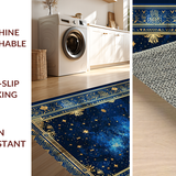 Ultra Soft Area Rug, Non Slip, Stain Resistant, Washable Area Rugs for Living Room, Bedroom, Artistic Cosmic Fantasy Representation(Blue)