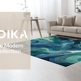 Ultra Soft Area Rug, Non Slip, Stain Resistant, Washable Area Rugs for Living Room, Bedroom, Fouiunler Ocean Trap Runner Rug Nautical Sea Life Artwork with Non-Slip Design(Blue)