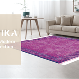 Ultra Soft Area Rug, Non Slip, Stain Resistant, Washable Area Rugs for Living Room, Bedroom, Playful Pink Whimsical Design(Pink)