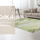 Ultra Soft Area Rug, Non Slip, Stain Resistant, Washable Area Rugs for Living Room, Bedroom, Nature-Inspired Leaf Motif(Green)