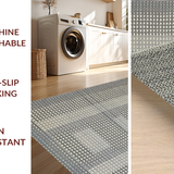 Ultra Soft Area Rug, Non Slip, Stain Resistant, Washable Area Rugs for Living Room, Bedroom, Sleek Monochrome Diamond Layout(Gray)