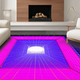 Ultra Soft Area Rug, Non Slip, Stain Resistant, Washable Area Rugs for Living Room, Bedroom, Whimsical Futuristic Color Fusion(Purple)