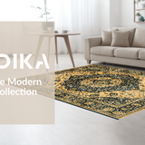 Ultra Soft Area Rug, Non Slip, Stain Resistant, Washable Area Rugs for Living Room, Bedroom, Luxurious Faded Medallion Style(Gold)