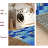 Ultra Soft Area Rug, Non Slip, Stain Resistant, Washable Area Rugs for Living Room, Bedroom, Sophisticated Blue Toned Art Design(Blue)