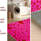 Ultra Soft Area Rug, Non Slip, Stain Resistant, Washable Area Rugs for Living Room, Bedroom, Joyful Pink Safari Inspired Style(Pink)