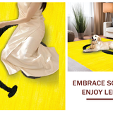 Ultra Soft Area Rug, Non Slip, Stain Resistant, Washable Area Rugs for Living Room, Bedroom, Radiant Contemporary Artistic Touch(Yellow)
