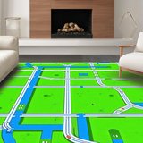 Fun Filled Vibrant Neighborhood Scene(Green)