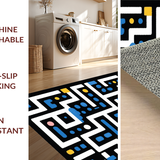 Ultra Soft Area Rug, Non Slip, Stain Resistant, Washable Area Rugs for Living Room, Bedroom, Sleek Bold Lettering Arrangement(Black)