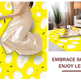 Ultra Soft Area Rug, Non Slip, Stain Resistant, Washable Area Rugs for Living Room, Bedroom, Unique Shabby Chic Egg Decor(Yellow)