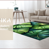 Ultra Soft Area Rug, Non Slip, Stain Resistant, Washable Area Rugs for Living Room, Bedroom, Elegant Sage Green Leaf Pattern(Green)