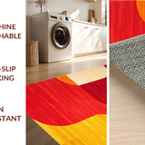 Ultra Soft Area Rug, Non Slip, Stain Resistant, Washable Area Rugs for Living Room, Bedroom, Contemporary Red and Yellow Harmony(Red)