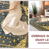 Ultra Soft Area Rug, Non Slip, Stain Resistant, Washable Area Rugs for Living Room, Bedroom, Neutral Toned Medallion Pattern(Blue)